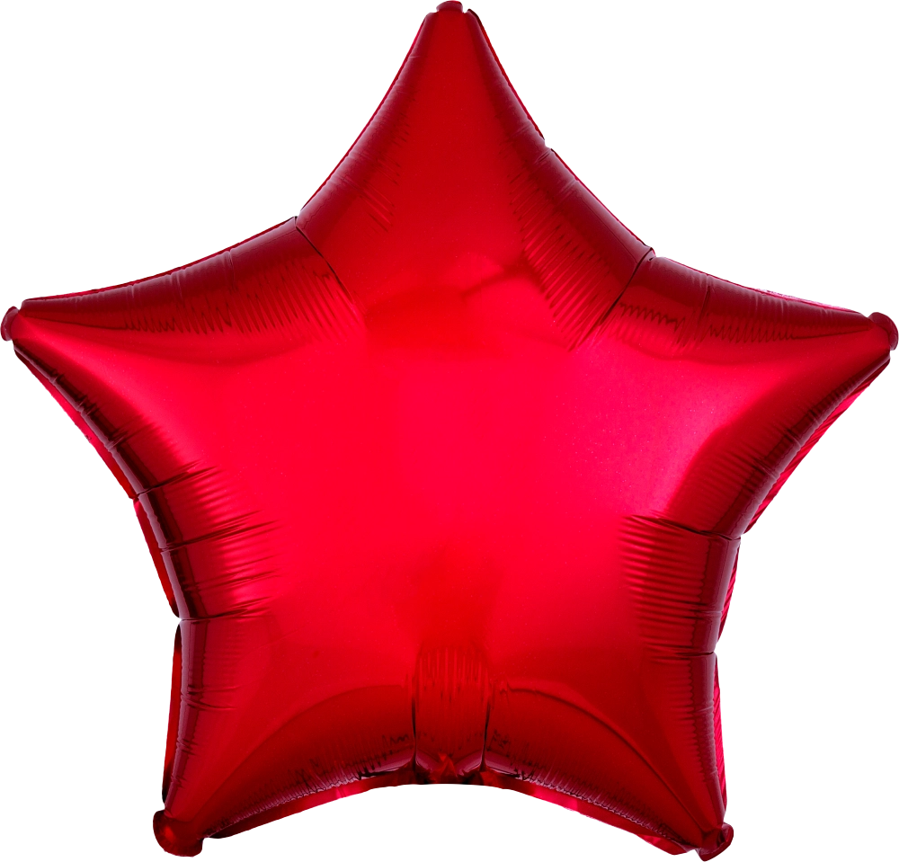 Metallic red 18 inch star foil balloon Anagram – vibrant chrome red star helium balloon