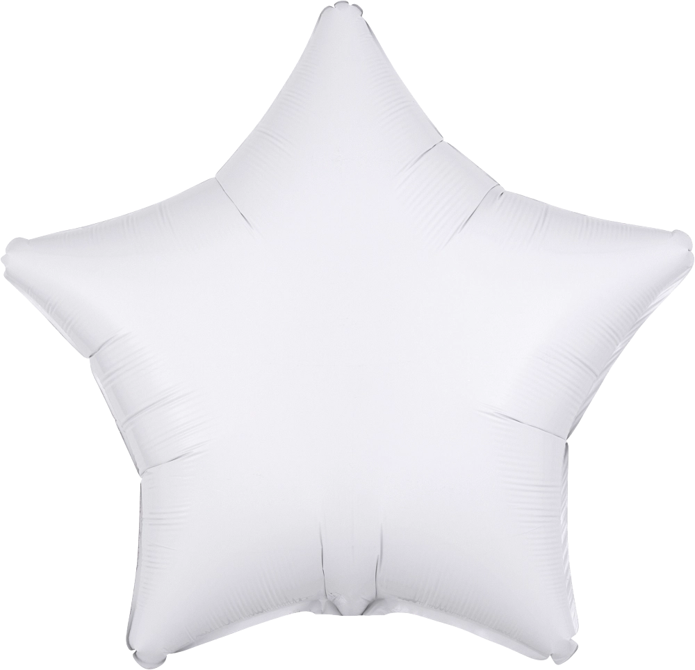 White 18 inch star foil balloon Anagram – clean metallic white star helium balloon