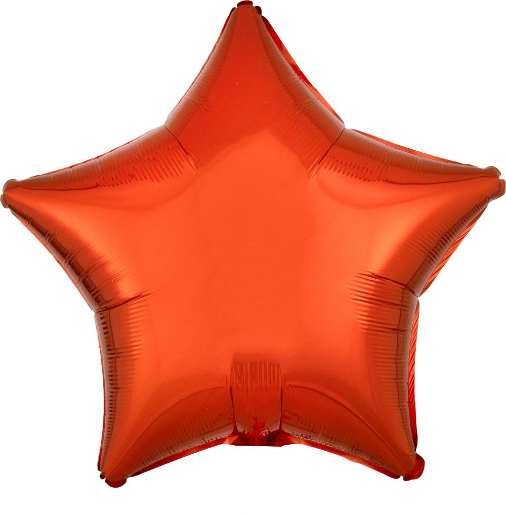 Metallic orange 18 inch star foil balloon Anagram – vibrant orange star helium balloon
