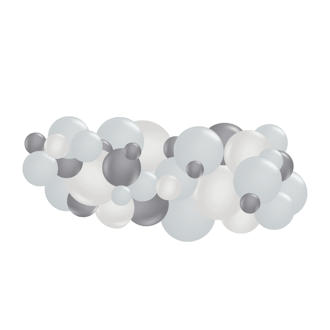 Monochromatic Greys Garland (5 Feet)