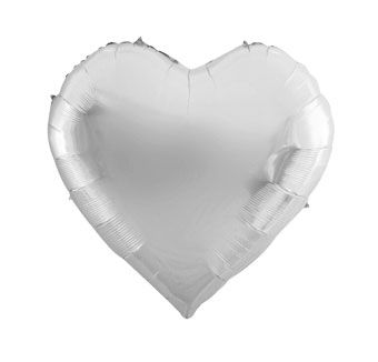Jumbo Silver Heart Foil Balloon with Weight (68 Inch)