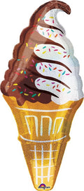 Large Holographic Classic Swirled Ice Cream Cone Foil Balloon