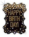 Happy Birthday Metallic Frame Balloon (34 Inch)