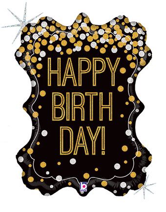 Happy Birthday Metallic Frame Balloon (34 Inch)
