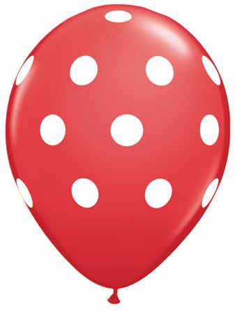 Small 11" Red & White Polka Dot