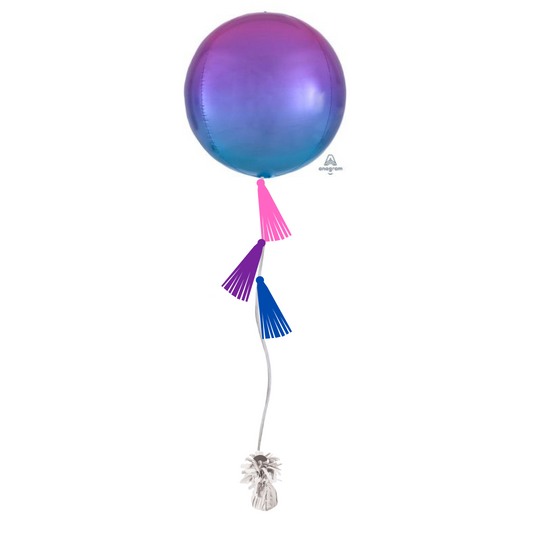Pink, Blue, & Purple Ombre Tasseled Orb