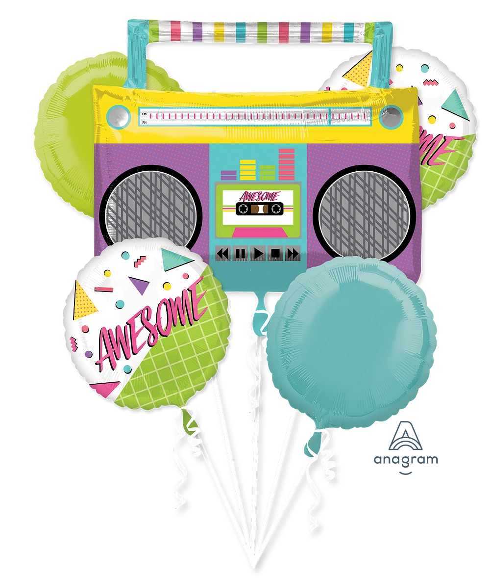 Awesome Party Boombox 5 Piece Foil Bouquet