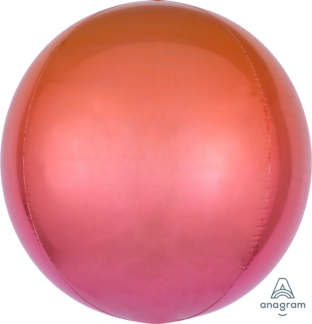 Orange-Red Ombre Orbz Balloon (16 Inch)