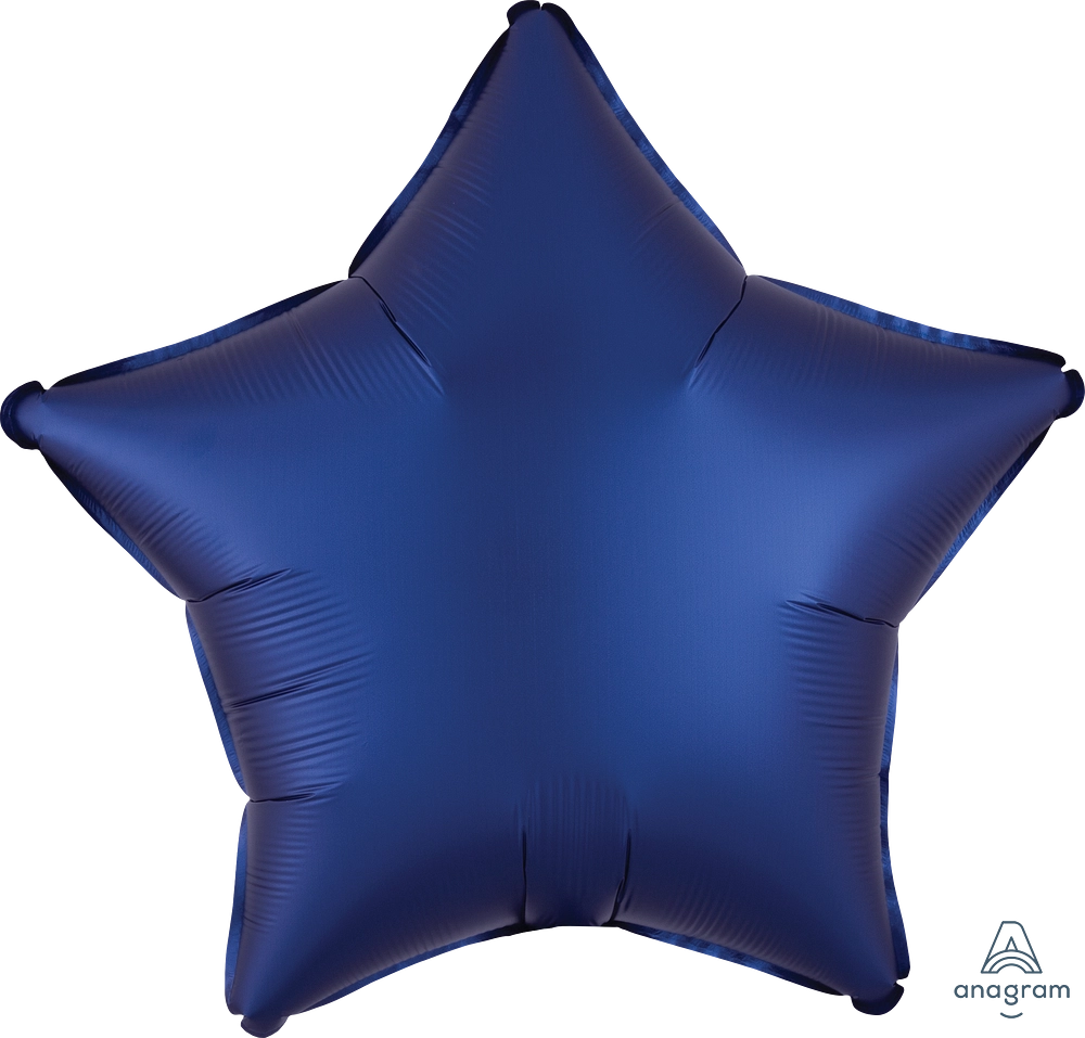 Satin luxe navy blue 18 inch star foil balloon Anagram – elegant dark navy star helium balloon