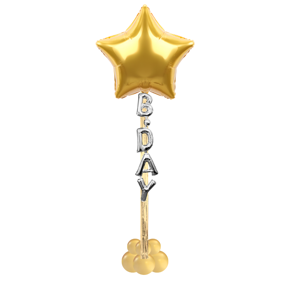 Gold Star Bday Floating Column