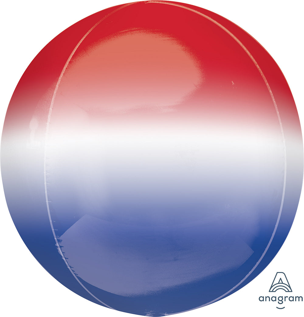 Red-White-Blue Ombre Orbz Balloon (16 Inch)