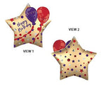 Satin Happy Birthday Star Balloon (28 Inch)