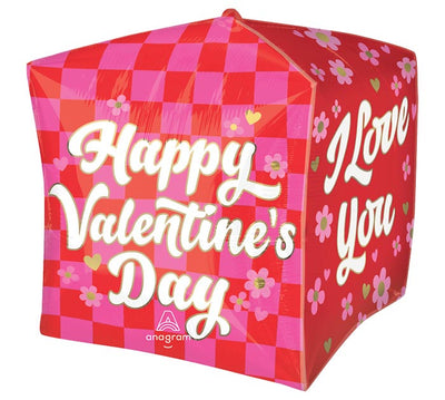 I Love You HVD Checkerboard Love Cubez Foil Balloon (15 Inch)