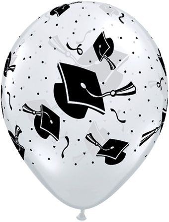 GRADUATION HATS DIAMOND CLEAR PRINTED LATEX