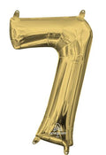 Floating White Gold Numbers "7" Balloons (3 Foot or 34 Inch)