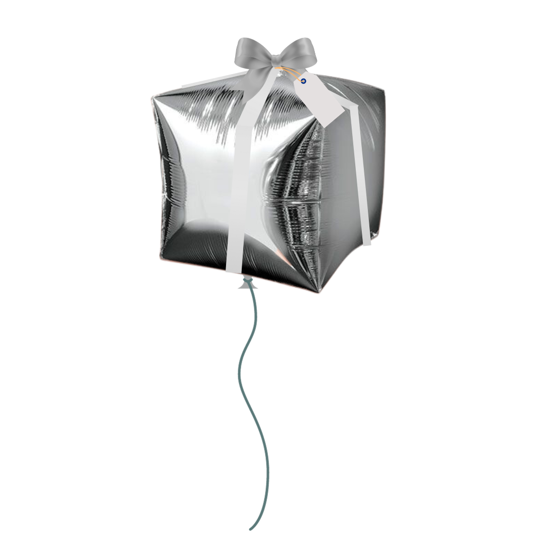 Silver Present Gift Balloon