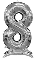 Non-floating, Standing Silver Number "8" (50 Inch)