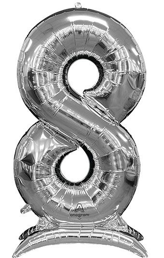 Non-floating, Standing Silver Number "8" (50 Inch)