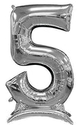 Non-floating, Standing Silver Number "5" (50 Inch)