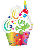 Feliz Cumpleaños Cupcake Balloon (27 Inch)