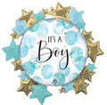 It's a Boy Watercolor Circles and Stars Balloon (30 Inch)