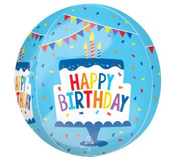 Happy Birthday Tiered Orbz Balloon (15 Inch)