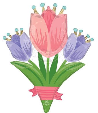 Spring Cheer Bouquet of Tulips Balloon (38 Inch)