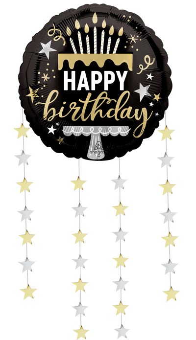 Happy Birthday Dangling Birthday Stars Floating Column