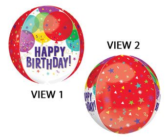 Happy Birthday Orbz Balloons 15" Foil Balloon