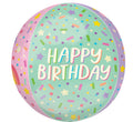 happy Birthday Ice Cream Party Orbz 15" Foil Balloon