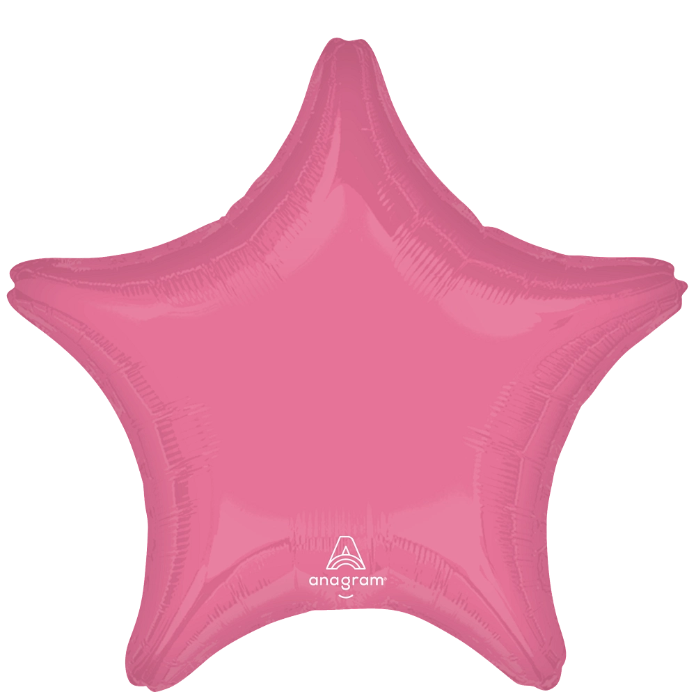 Vibrant pink 18 inch star foil balloon Anagram – hot pink star helium balloon