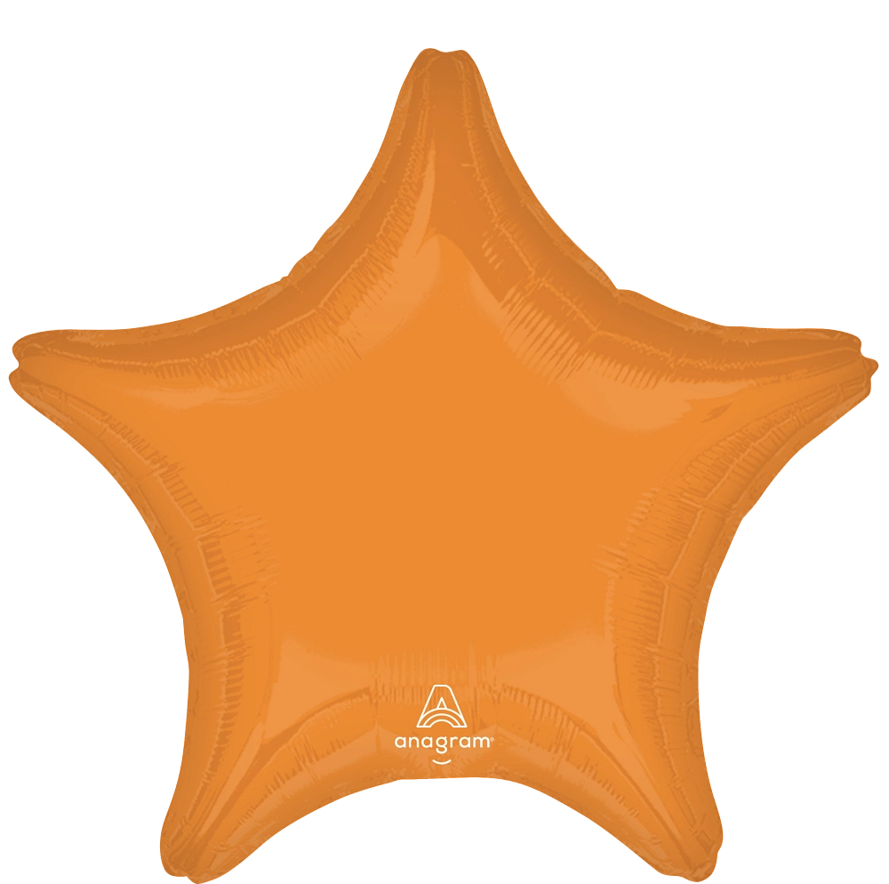 Vibrant orange 18 inch star foil balloon Anagram – neon orange star helium balloon