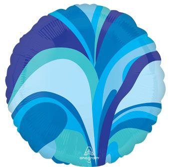 Blue Macro Marble Round 18" Foil Balloon