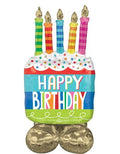 Happy Birthday Cake and Candles Airloonz Balloon (49 Inch)