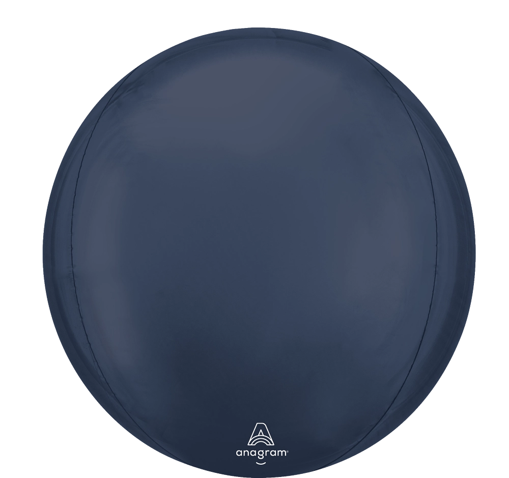 15 inch navy blue Solid Orbz foil balloon by Anagram