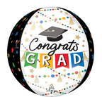 Congrats Grad Party Pom-Pom & Stars Orbz Balloon