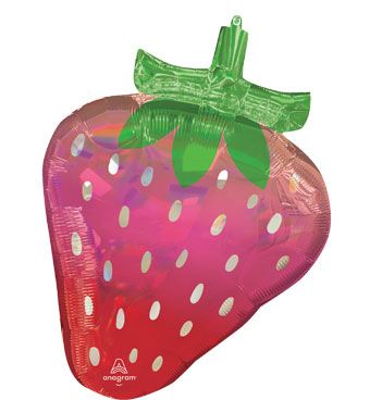 Holographic Strawberry Foil Balloon (27 Inch)