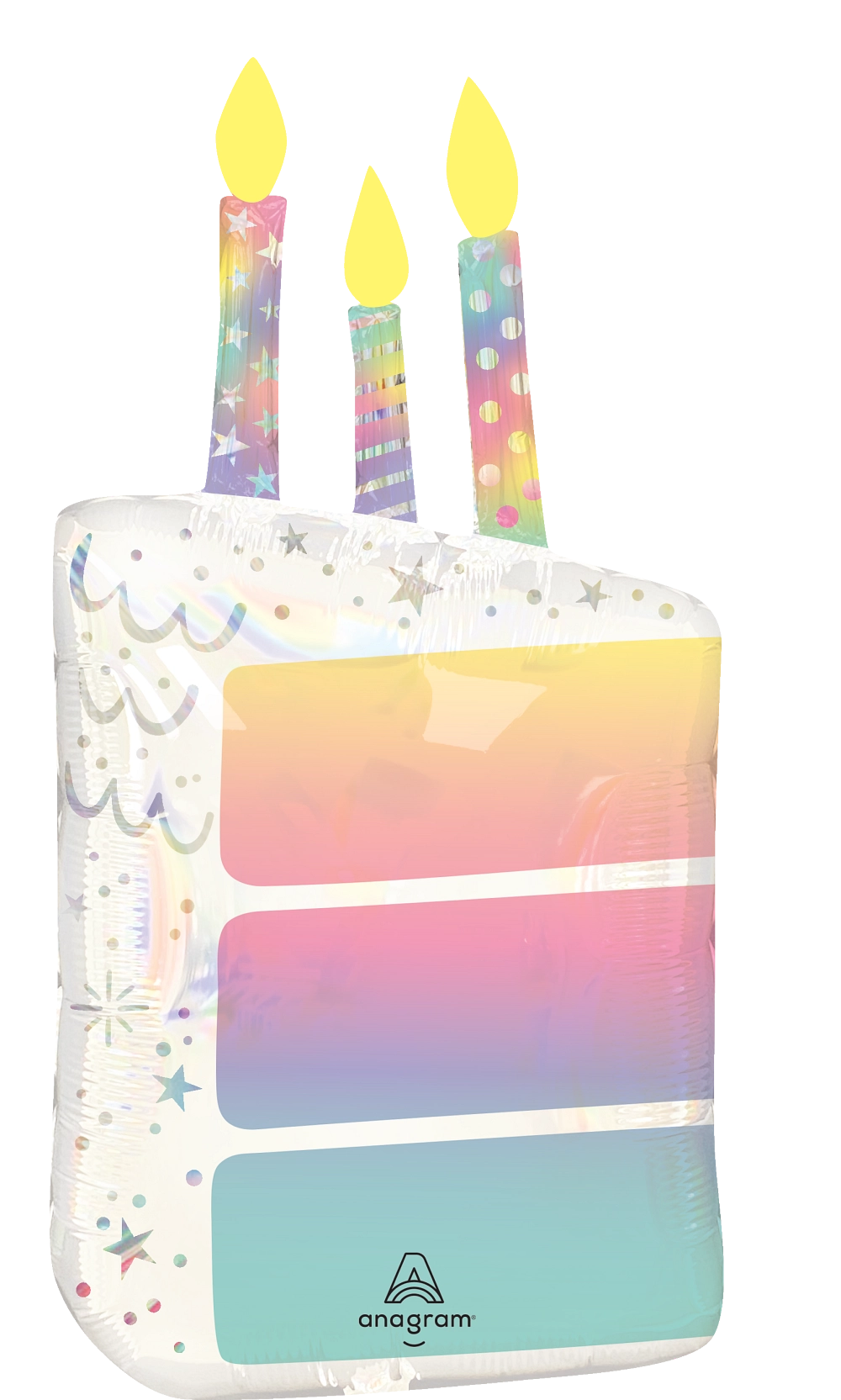 Cake Slice Pearlized Birthday Foil Balloon