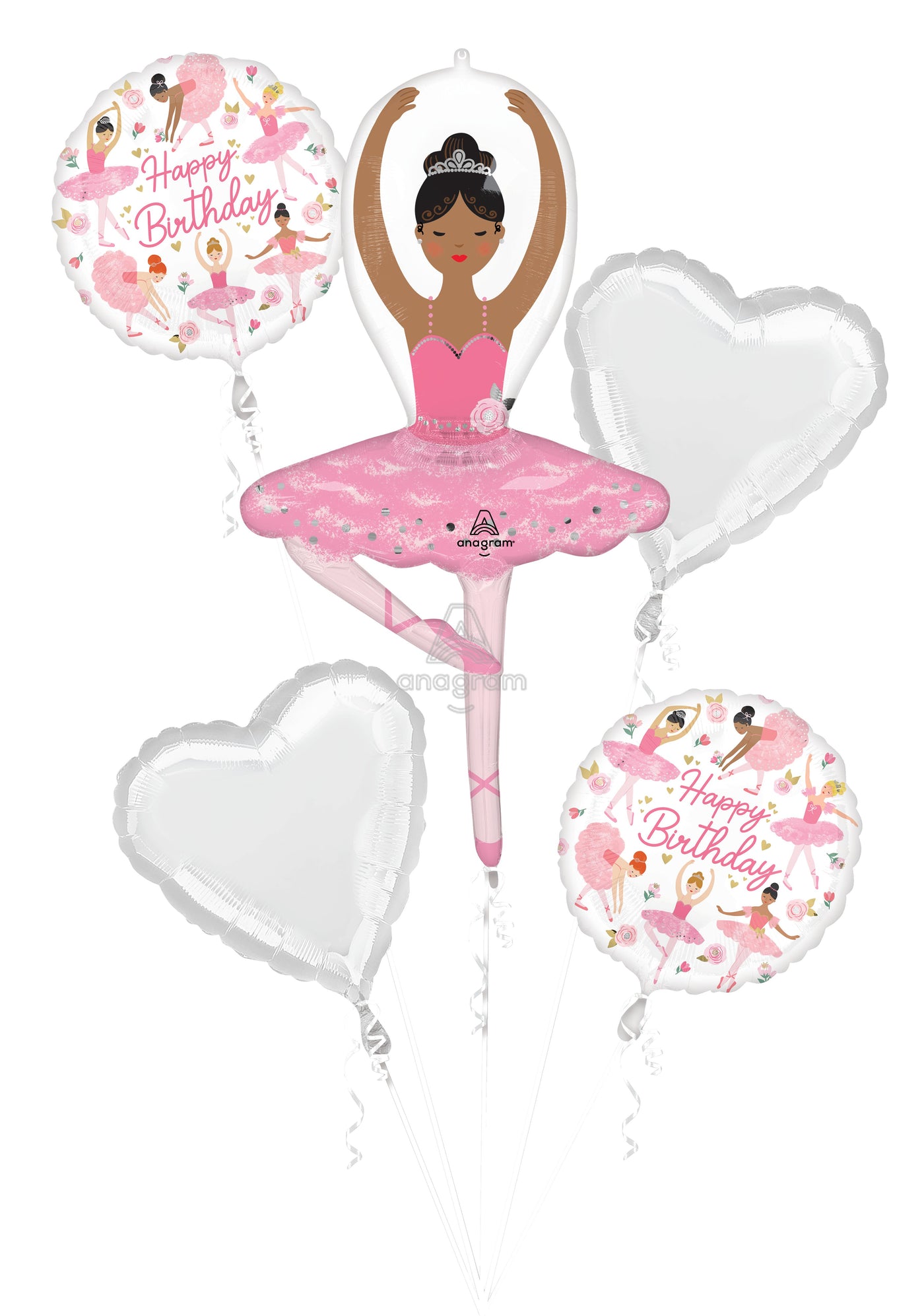 Dark Birthday Girl Ballerina Dancer Balloon (43 Inch)