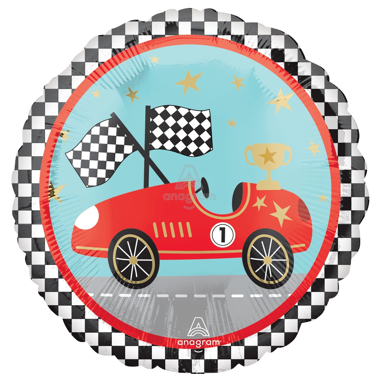 Vintage Race Car Foil Balloon