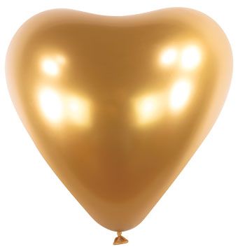 Small Satin Gold Heart Latex Balloon (12 Inch)