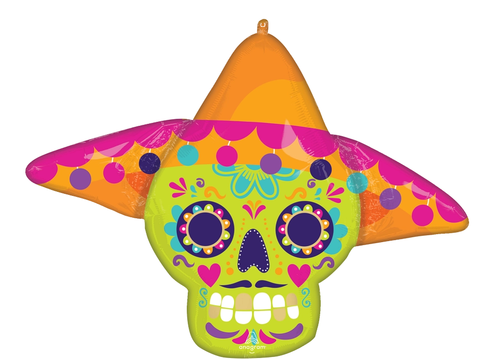 2 Sided Bold Sugar Skull Foil Balloon