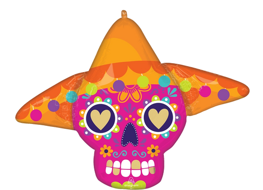 2 Sided Bold Sugar Skull Foil Balloon