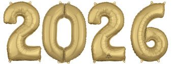 2026 SMALL Floating White Gold Year Number Set (26 Inches)