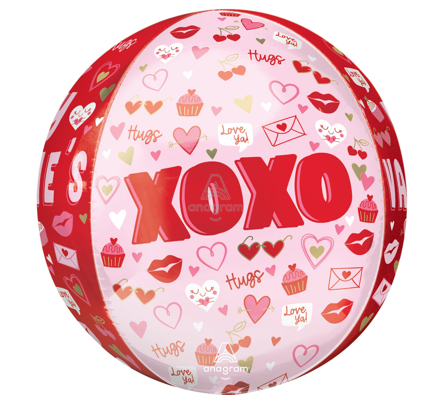 Happy Valentine's Day Vibes XOXO Orbz Foil Balloon (15 Inch)