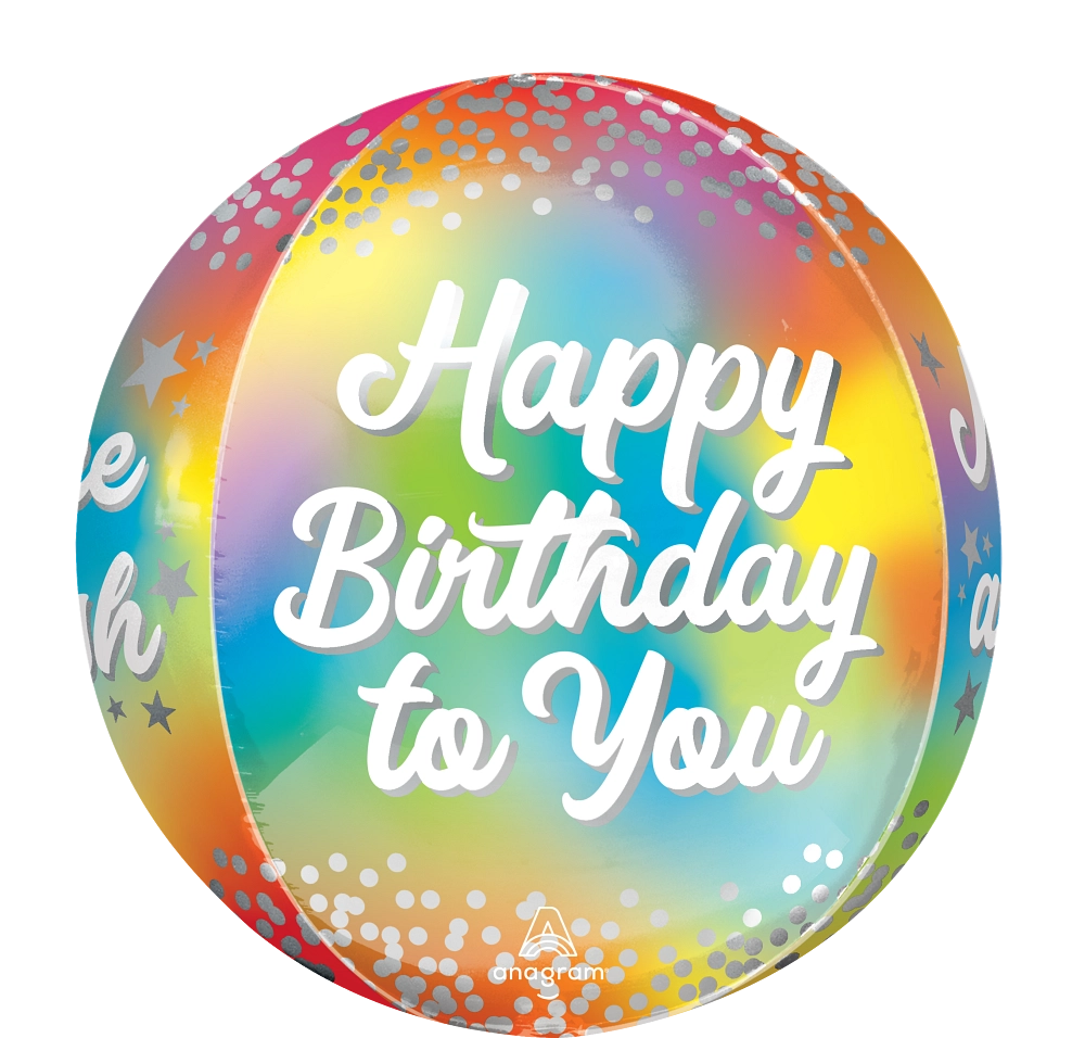 Make A Wish Birthday Glitz Orbz Foil Balloon