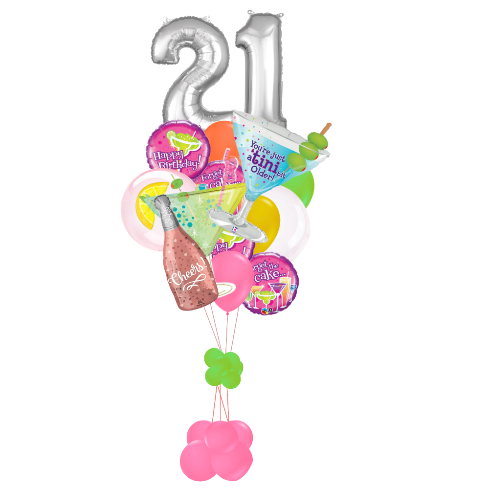 21st Birthday Vibrant Cocktails Age Designer's Choice Bouquet