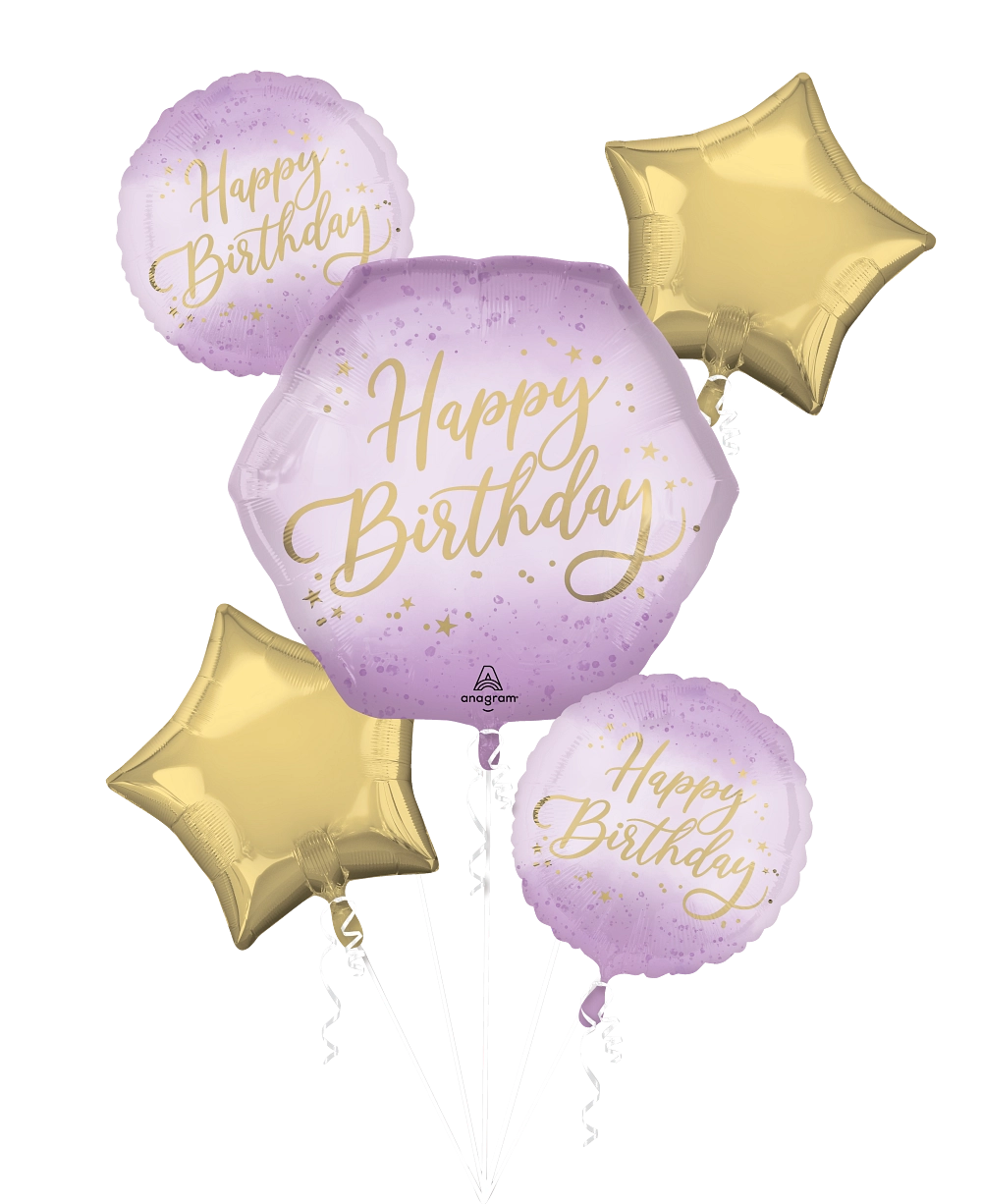 Lavender Luxe Birthday Foil Balloon Bouquet