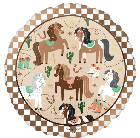 Yee Haw Horse Cowboy Foil Balloon