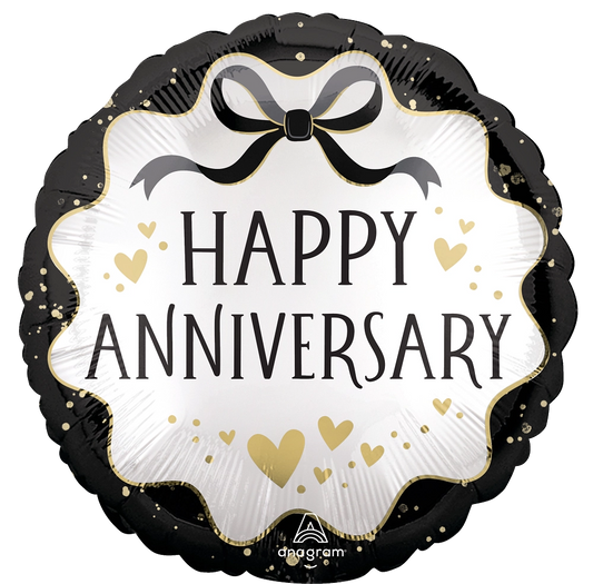 Satin Anniversary Curls Foil Balloon